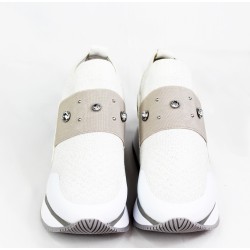 SNEAKER APEPAZZA SLIP ON RAELENE IN PELLE E TESSUTO NERO DONNA D19AP04