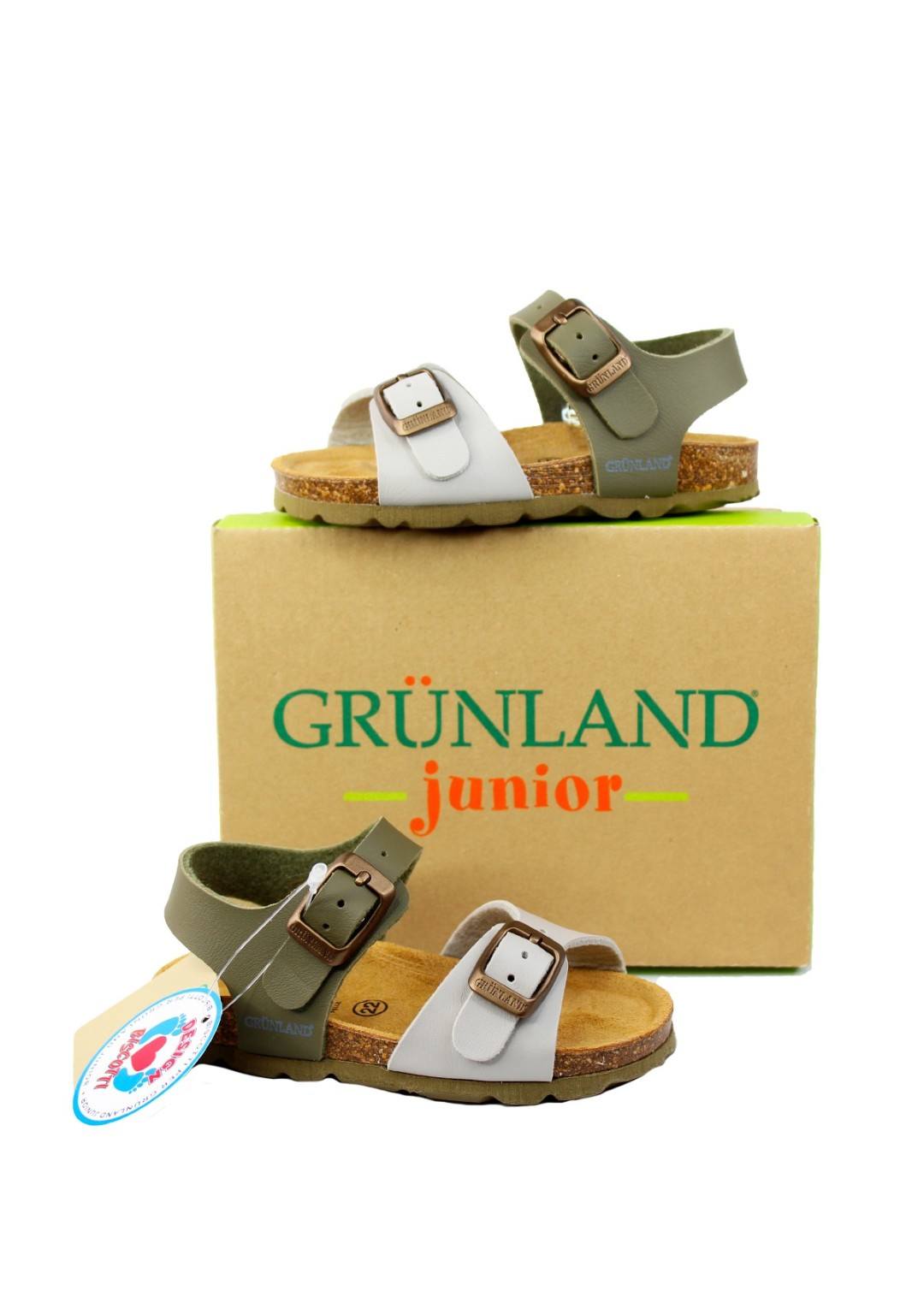 GRUNLAND JUNIOR Sandalo due fibbie Bambino