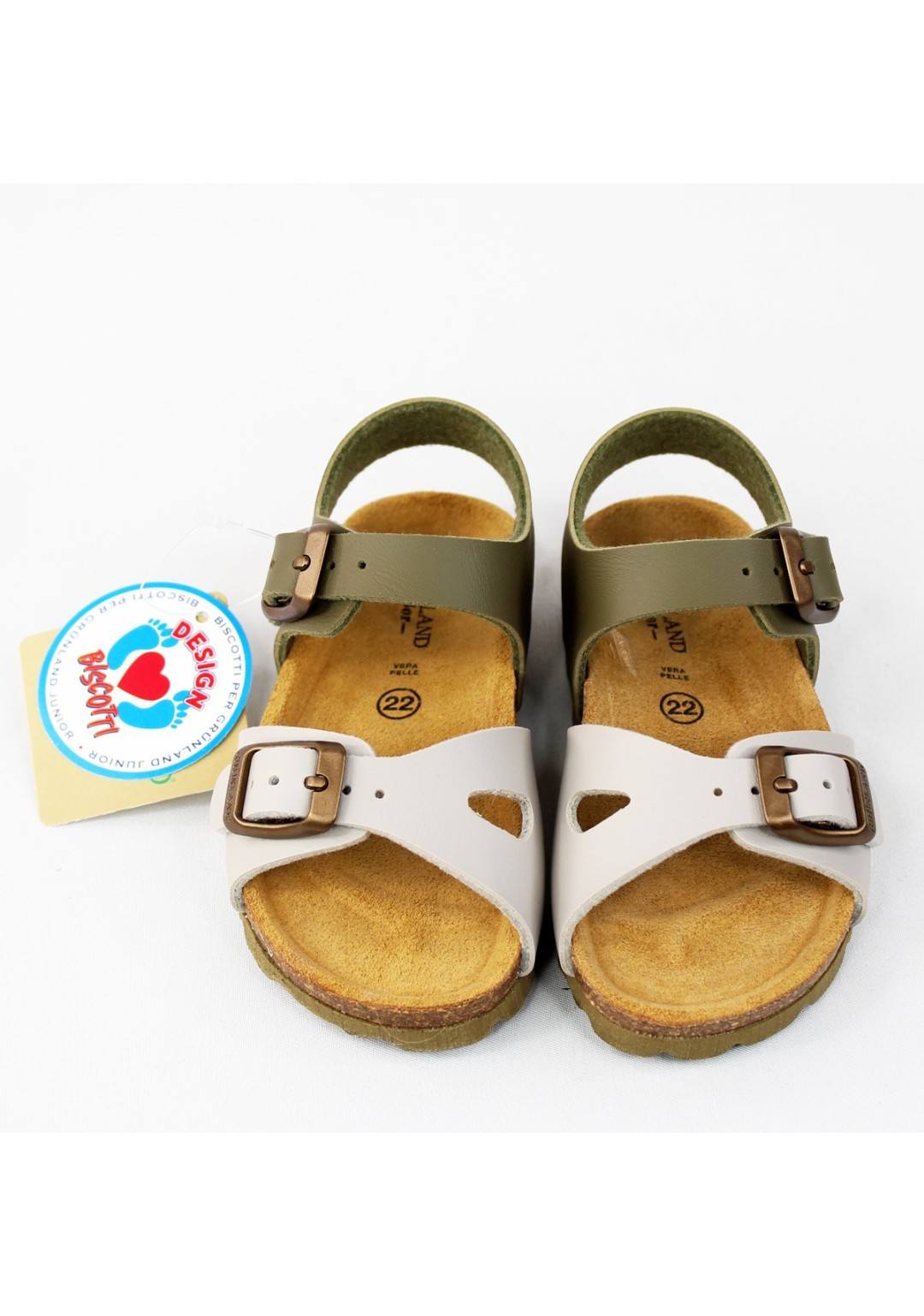 GRUNLAND JUNIOR Sandalo due fibbie Bambino