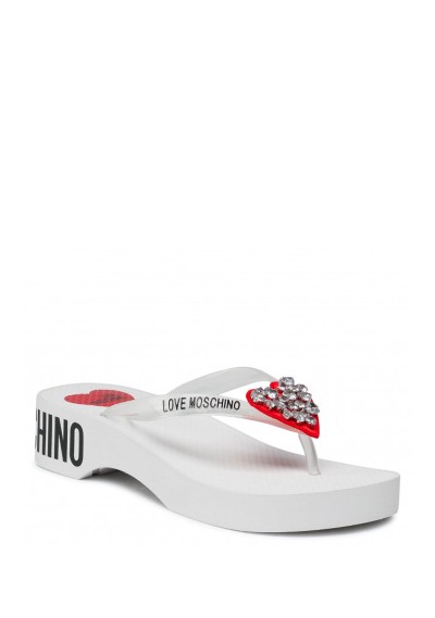 Love Moschino Infradito con cuore gioiello