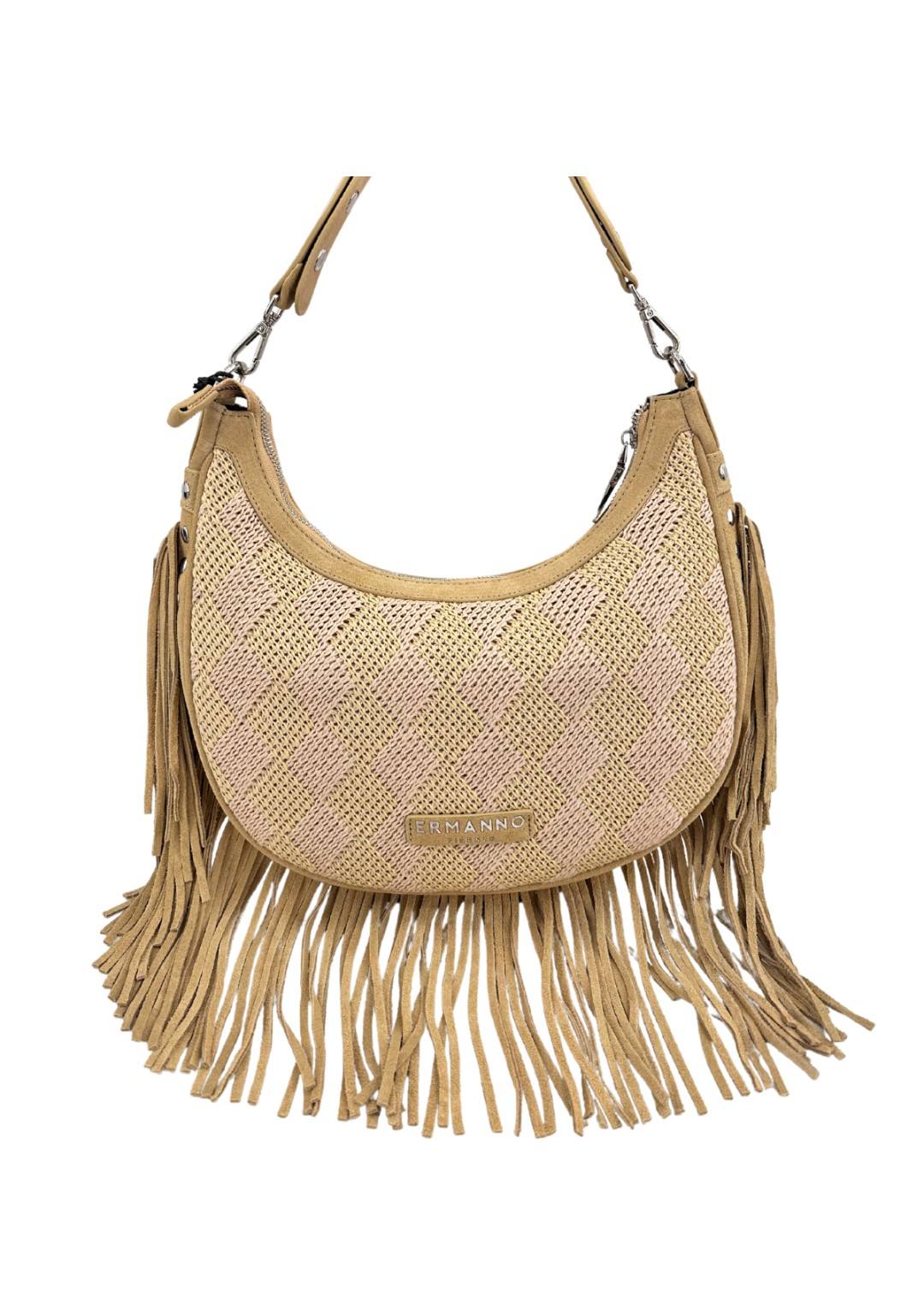 Ermanno Scervino - Large Hobo - Donna - 12401927 Terra Straw