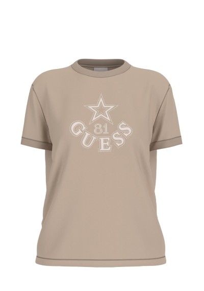Guess - T-Shirt con logo strass - Donna - V6YI04K4268-G1DR