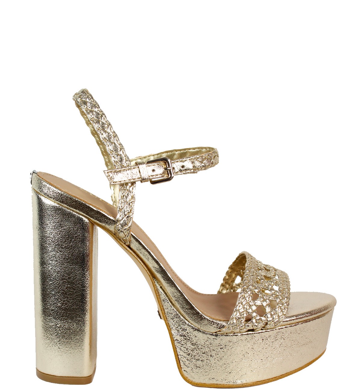 Guess sandalo donna colore nero con tacco alto articolo FLKON2 LEA03 BLACK